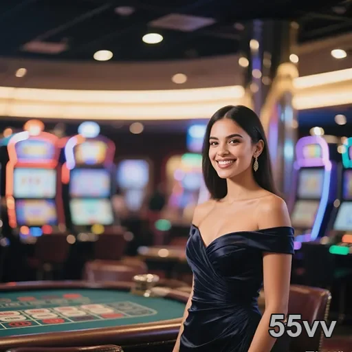 Imagem relacionada ao 55vv Casino, destaque para elementos de jogos de azar e entretenimento online do site 55vv